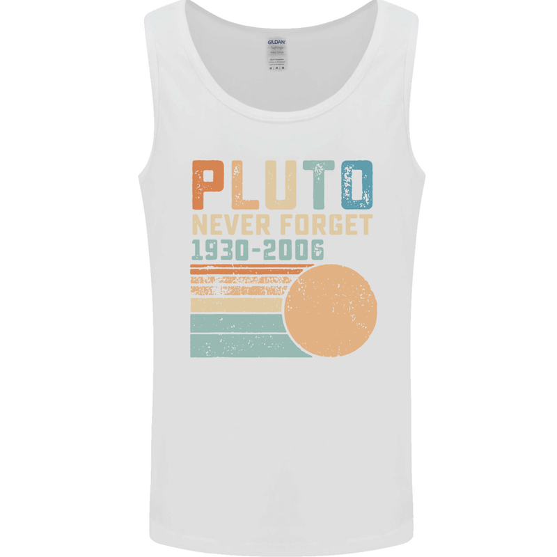 Pluto Never Forget Space Planet Astronomy Mens Vest Tank Top White