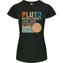 Pluto Never Forget Space Planet Astronomy Womens Petite Cut T-Shirt Black