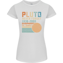 Pluto Never Forget Space Planet Astronomy Womens Petite Cut T-Shirt White