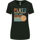 Pluto Never Forget Space Planet Astronomy Womens Wider Cut T-Shirt Black