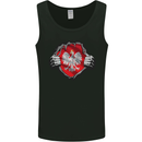 Poland Flag Gym Ripped Torn Polish Polska Mens Vest Tank Top Black