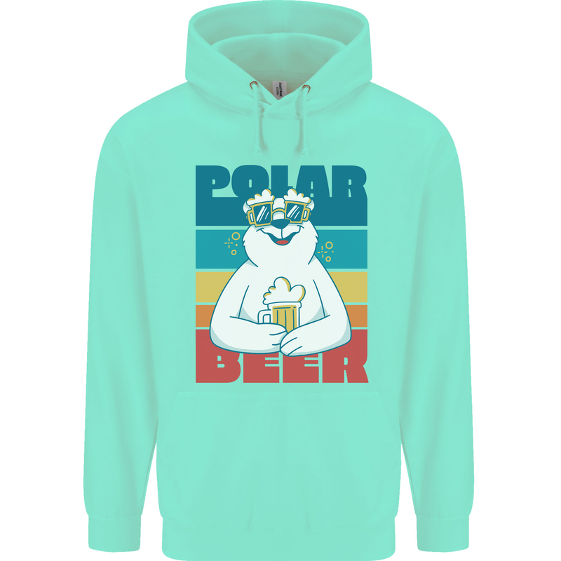 Polar Beer Funny Bear Alcohol Play on Words Childrens Kids Hoodie Peppermint