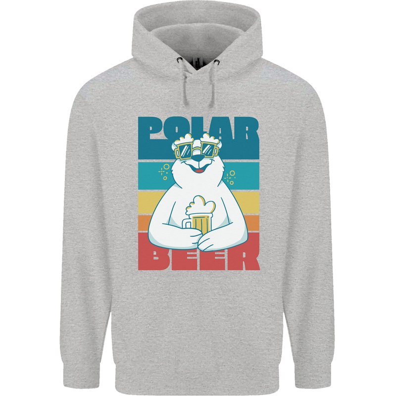 Polar Beer Funny Bear Alcohol Play on Words Childrens Kids Hoodie Sports Grey