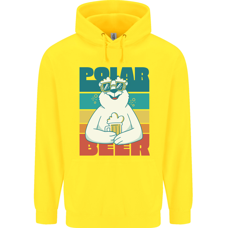 Polar Beer Funny Bear Alcohol Play on Words Childrens Kids Hoodie Yellow