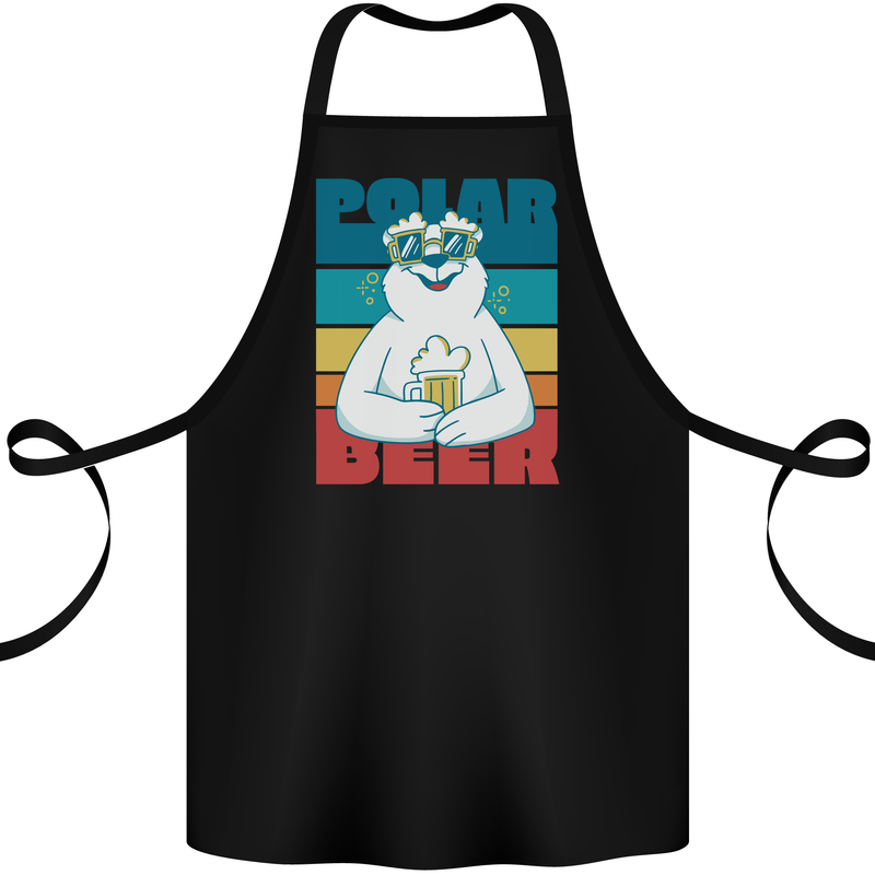 Polar Beer Funny Bear Alcohol Play on Words Cotton Apron 100% Organic Black
