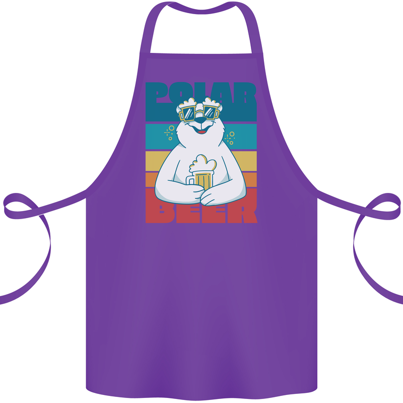 Polar Beer Funny Bear Alcohol Play on Words Cotton Apron 100% Organic Purple