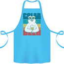 Polar Beer Funny Bear Alcohol Play on Words Cotton Apron 100% Organic Turquoise