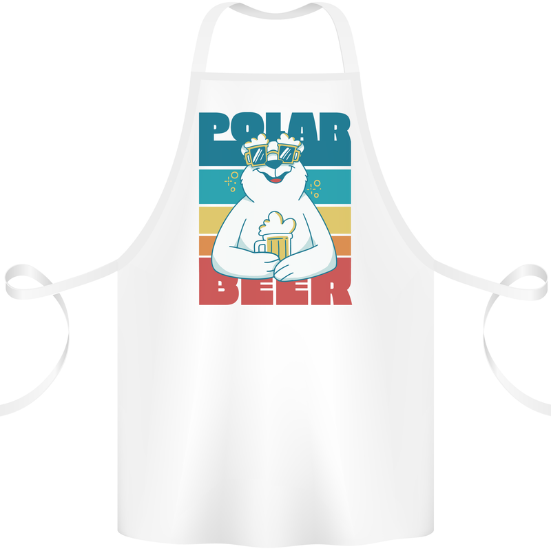 Polar Beer Funny Bear Alcohol Play on Words Cotton Apron 100% Organic White
