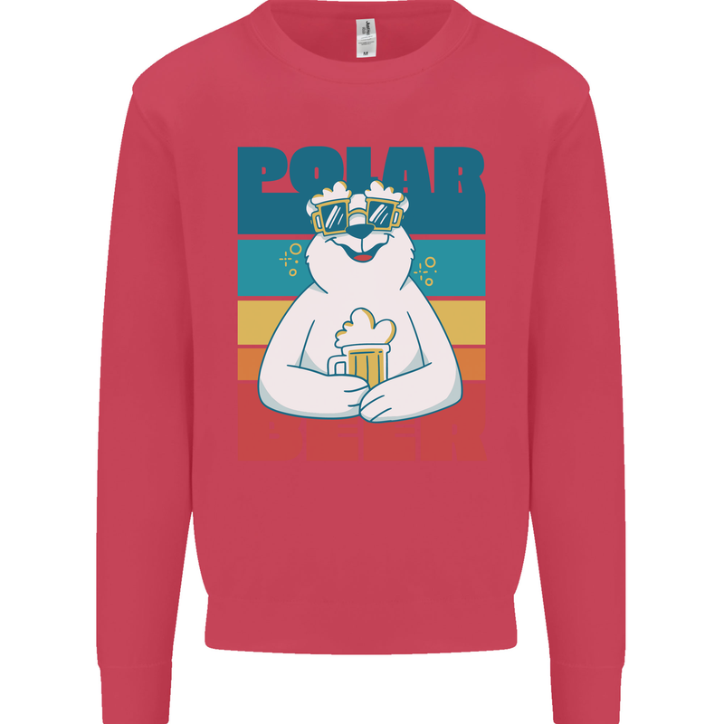 Polar Beer Funny Bear Alcohol Play on Words Kids Sweatshirt Jumper Heliconia