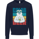 Polar Beer Funny Bear Alcohol Play on Words Kids Sweatshirt Jumper Navy Blue