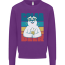 Polar Beer Funny Bear Alcohol Play on Words Kids Sweatshirt Jumper Purple