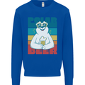 Polar Beer Funny Bear Alcohol Play on Words Kids Sweatshirt Jumper Royal Blue