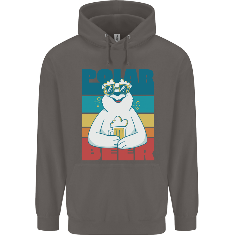 Polar Beer Funny Bear Alcohol Play on Words Mens 80% Cotton Hoodie Charcoal