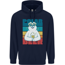 Polar Beer Funny Bear Alcohol Play on Words Mens 80% Cotton Hoodie Navy Blue
