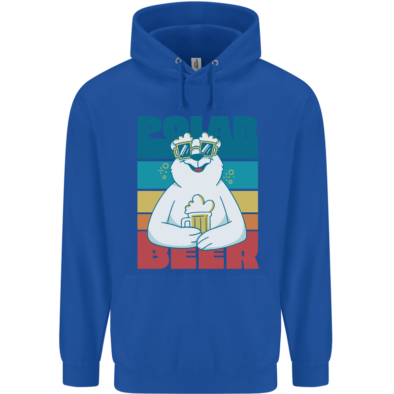 Polar Beer Funny Bear Alcohol Play on Words Mens 80% Cotton Hoodie Royal Blue
