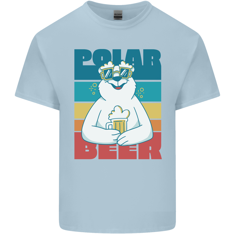 Polar Beer Funny Bear Alcohol Play on Words Mens Cotton T-Shirt Tee Top Light Blue