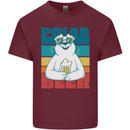 Polar Beer Funny Bear Alcohol Play on Words Mens Cotton T-Shirt Tee Top Maroon