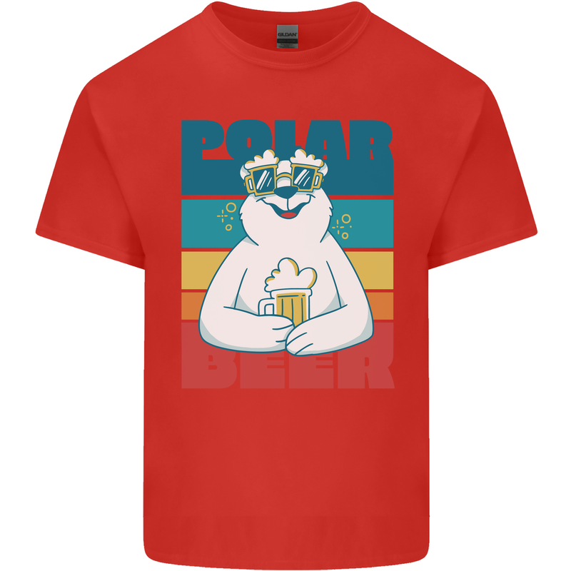 Polar Beer Funny Bear Alcohol Play on Words Mens Cotton T-Shirt Tee Top Red