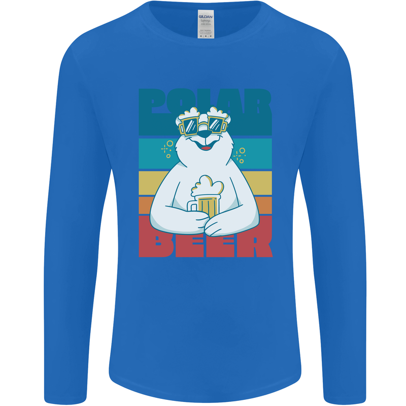 Polar Beer Funny Bear Alcohol Play on Words Mens Long Sleeve T-Shirt Royal Blue