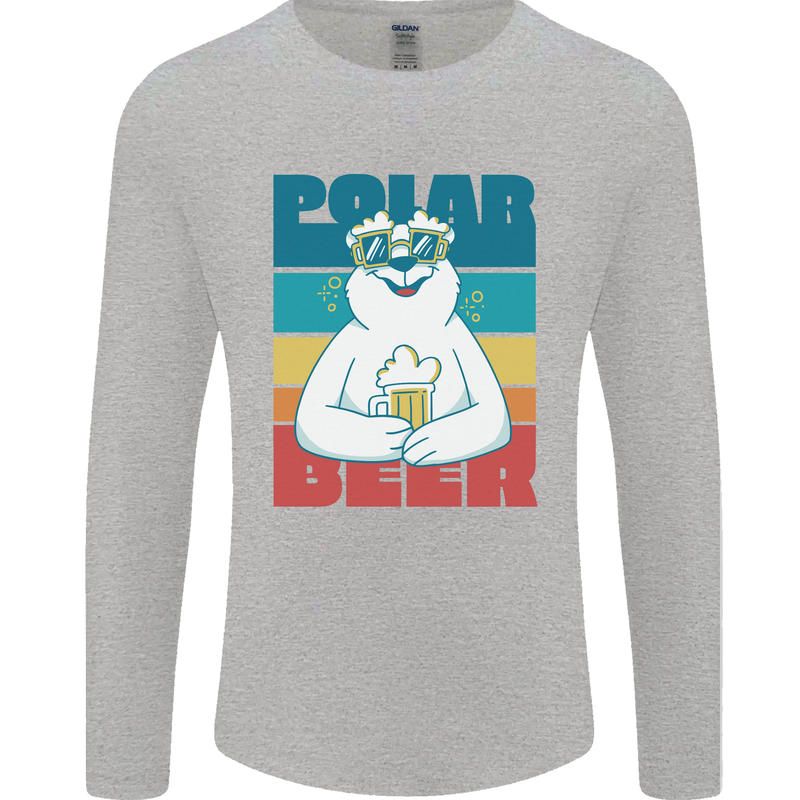 Polar Beer Funny Bear Alcohol Play on Words Mens Long Sleeve T-Shirt Sports Grey