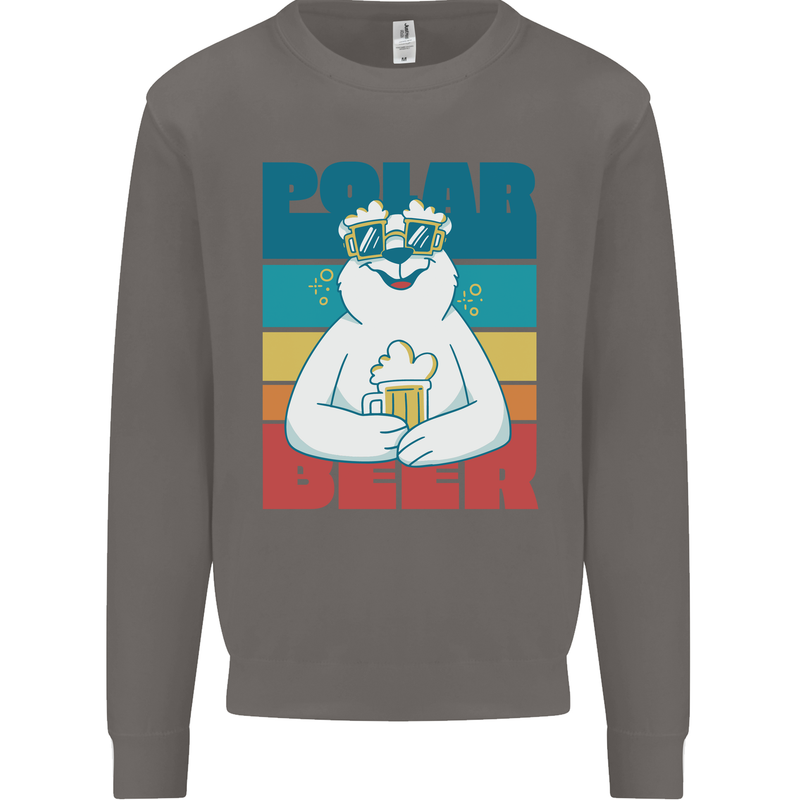 Polar Beer Funny Bear Alcohol Play on Words Mens Sweatshirt Jumper Charcoal