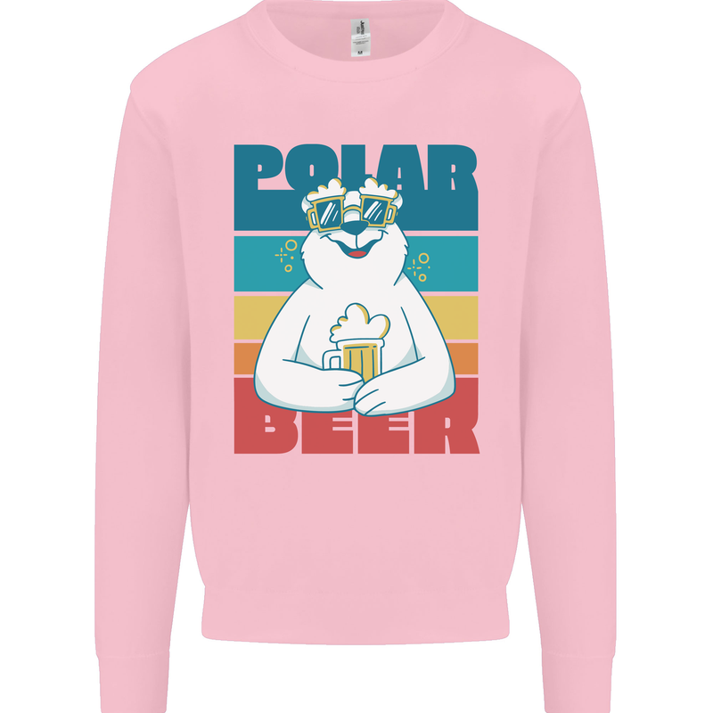 Polar Beer Funny Bear Alcohol Play on Words Mens Sweatshirt Jumper Light Pink