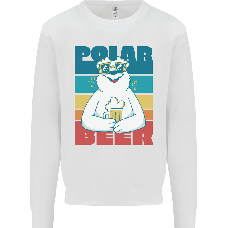 Polar Beer Funny Bear Alcohol Play on Words Mens Sweatshirt Jumper White