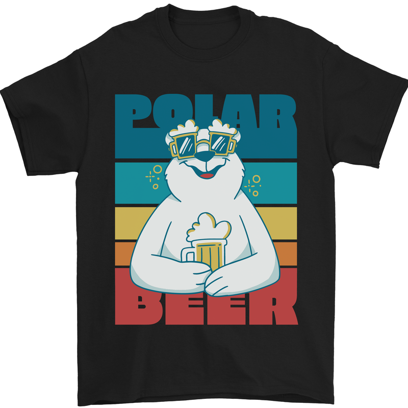 Polar Beer Funny Bear Alcohol Play on Words Mens T-Shirt 100% Cotton Black