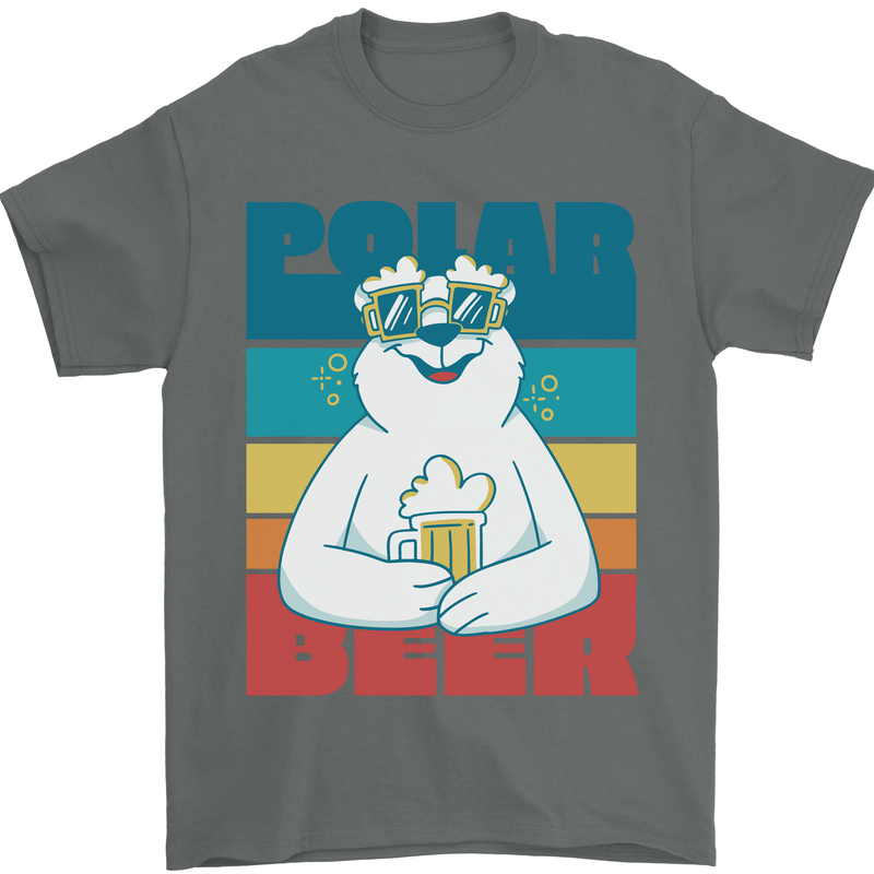 Polar Beer Funny Bear Alcohol Play on Words Mens T-Shirt 100% Cotton Charcoal