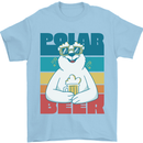 Polar Beer Funny Bear Alcohol Play on Words Mens T-Shirt 100% Cotton Light Blue