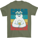Polar Beer Funny Bear Alcohol Play on Words Mens T-Shirt 100% Cotton Military Green