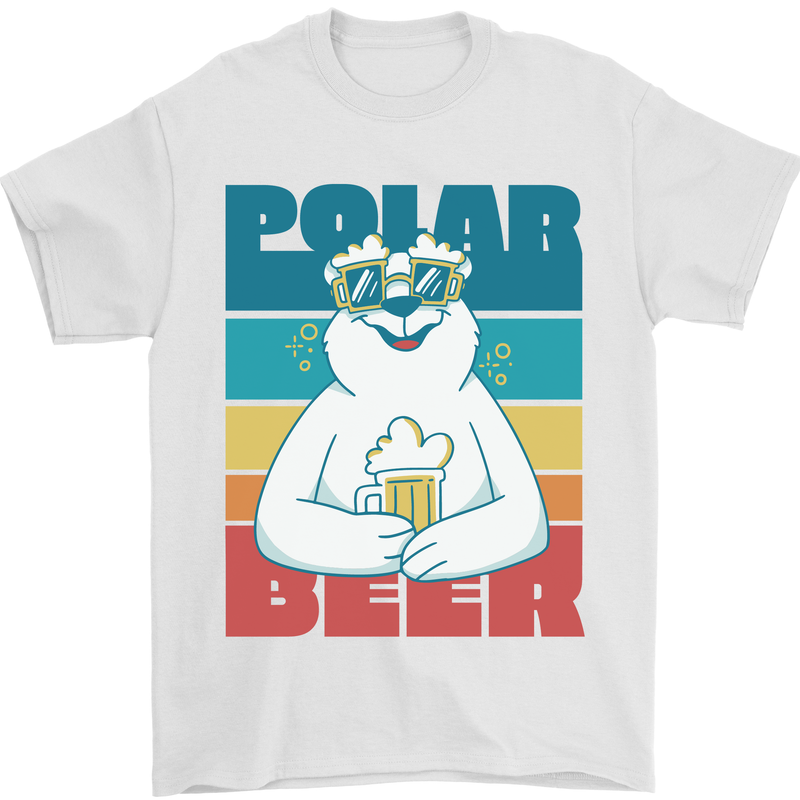 Polar Beer Funny Bear Alcohol Play on Words Mens T-Shirt 100% Cotton White