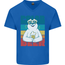 Polar Beer Funny Bear Alcohol Play on Words Mens V-Neck Cotton T-Shirt Royal Blue