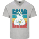 Polar Beer Funny Bear Alcohol Play on Words Mens V-Neck Cotton T-Shirt Sports Grey