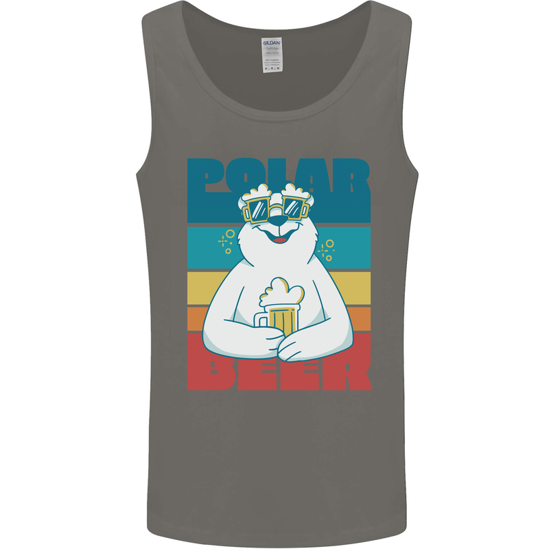 Polar Beer Funny Bear Alcohol Play on Words Mens Vest Tank Top Charcoal