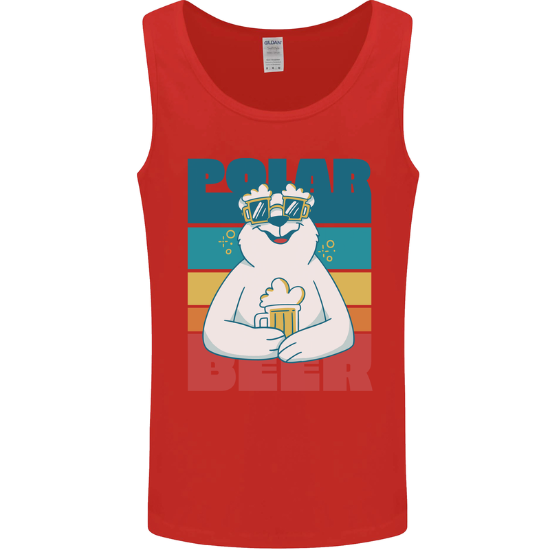 Polar Beer Funny Bear Alcohol Play on Words Mens Vest Tank Top Red