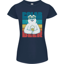 Polar Beer Funny Bear Alcohol Play on Words Womens Petite Cut T-Shirt Navy Blue