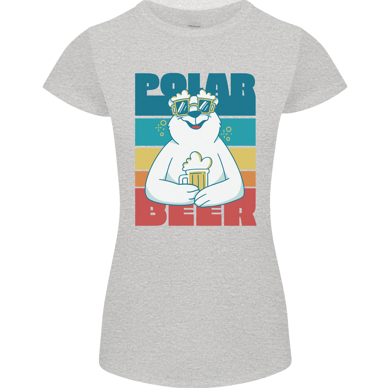 Polar Beer Funny Bear Alcohol Play on Words Womens Petite Cut T-Shirt Sports Grey