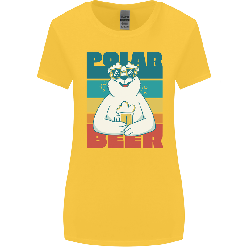 Polar Beer Funny Bear Alcohol Play on Words Womens Wider Cut T-Shirt Yellow