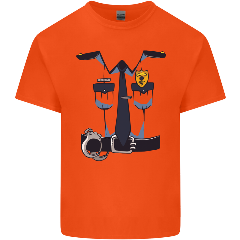 Police Fancy Dress Costume Outfit Stag Do Kids T-Shirt Childrens Orange
