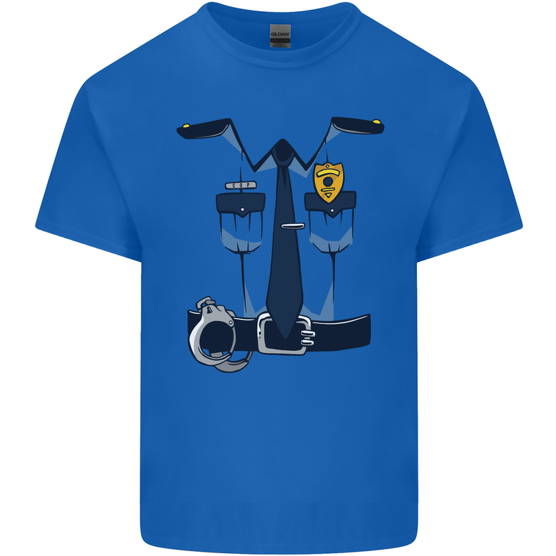 Police Fancy Dress Costume Outfit Stag Do Kids T-Shirt Childrens Royal Blue