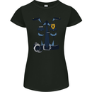 Police Fancy Dress Costume Outfit Stag Do Womens Petite Cut T-Shirt Black