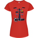 Police Fancy Dress Costume Outfit Stag Do Womens Petite Cut T-Shirt Red