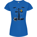 Police Fancy Dress Costume Outfit Stag Do Womens Petite Cut T-Shirt Royal Blue