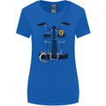 Police Fancy Dress Costume Outfit Stag Do Womens Wider Cut T-Shirt Royal Blue