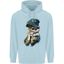 Policeman Skull Police Officer Force Childrens Kids Hoodie Light Blue