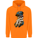 Policeman Skull Police Officer Force Childrens Kids Hoodie Orange