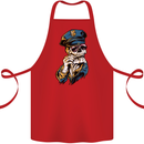 Policeman Skull Police Officer Force Cotton Apron 100% Organic Red