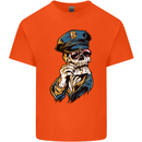 Policeman Skull Police Officer Force Kids T-Shirt Childrens Orange