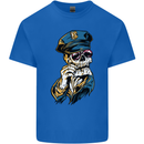 Policeman Skull Police Officer Force Kids T-Shirt Childrens Royal Blue